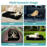 Faux Fur Orthopedic Dog Bed, Extra Large Dog Bed, Supportive Foam Pet Sofa with Waterproof Lining Cover, Washable U-Shaped Pet Couch with Anti-Slip Bottom Design, Black XXL 48x32x8 inch