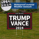 Probsin Trump Vance 2024 Yard Sign Double Sided 16" x 24" President Trump Vice President Vance MAGA Signs Voted for Trump Vance Outdoor Decorations for Lawn, Garden, Window, Party Supplies (Black)