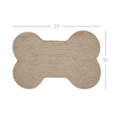 VHC Brands Indoor/Outdoor Pet Food Mat Placemat for Food Water Bowl for Dogs Cats Kitchen Bone Rug (Natural, Medium)