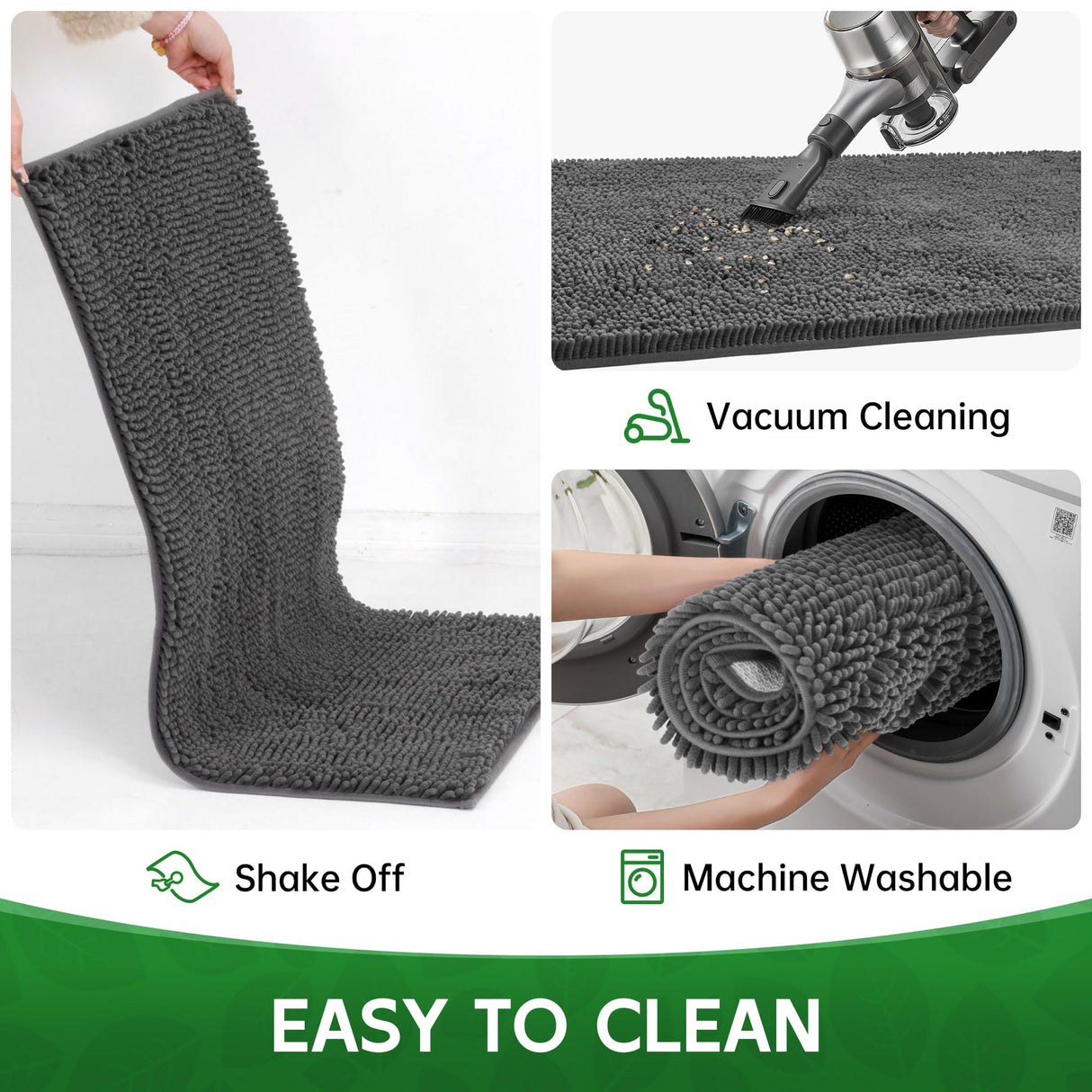 Dog Door Mat Indoor Entrance, 48" x 30" Absorbent Quick-Drying Mud Rugs, Non-Slip Door Rugs for Entryway Indoor Washable, Soft Chenille Dog Mat for Muddy Paws