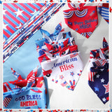 Chunful 100 Pcs 4th of July Dog Bandana Bulk Patriotic Dog Bandana American Flag Scarf Triangle Bibs Washable Puppy Kerchief Adjustable Grooming Supplies for Small Medium Large Dog Cat Accessory