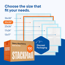 Load image into Gallery viewer, Chucks Pads Disposable 30x36 Underpads [50-Pack] Incontinence Chux Pads Absorbent Fluff Protective Bed Pads - Extra Large Pee Pads for Kids, Adults &amp; Elderly | Leak Proof Puppy Pads for Training - XXL
