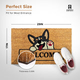 Welcome Dog - 17"x29" - Coir Door Mat with Heavy Duty Backing - Welcome Mats for Entryway, Porch - Anti-Slip PVC & Coconut Fiber Surface - Natural Home Accessories, Minimalist Original Design