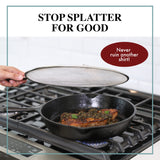 Splatter Screen for Frying Pan - 13 Inch Stainless Steel Grease Splatter Guard - Cover Oil Splash when Sizzling Bacon, Cooking Fried Chicken or Popcorn