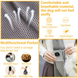 CYUmail Small Dog Sling,Triple-Layer Breathable Mesh Dog Slings for Small Dogs,Suitable for Small Dogs and Cats,with Adjustable Shoulder Strap and Safety Harness,Puppy Essentials,Grey