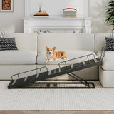 HOOBRO Dog Ramp for Bed, 63 Inch Long Dog Ramp for Couch and Bed, Pet Ramp with Non-Slip Mat and Safety Side Rails, 4 Height Adjustable up to 33 inch, for Small/Large/Old Dogs, Black BK16PT03