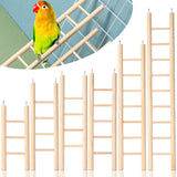 Kigeli 6 Pcs Wood Step Ladder for Bird, Hanging Bird Ladder Parrot Step Cage Hanging Climbing Toys for Parakeets, Parrots, Cockatoo and Lovebirds