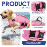 ASENKU Dog Life Jacket- High-Buoyancy Dogs Reflective Swimming Vest with Durable Handles for Small Medium Large Dogs - Pool, Beach, Boating(LightPink, XS)
