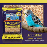 Hagen Parakeet/Budgie Staple VME Seed – Premium Blend, Nutritionally Balanced, Fortified with Vitamins & Minerals, Dust-Free Mix for Budgies, 25 lb Bag