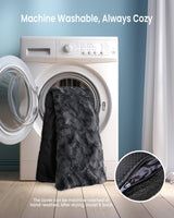 blunique Calming Large Dog Bed for Couch, 41 x 37 inch Removable Couch Cover for Dogs Washable, Non-Slip Fluffy Plush Dog Sofa Mat for Furniture Protector - Dark Grey