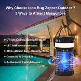 Solar Bug Zapper Outdoor,Cordless Rechargeable Mosquito Zapper, 4200V High Power,45000Hrs Working Life,IP66 Waterproof,Electric Fly Zapper Zapper for Outdoor Home Garden Patio Backyard