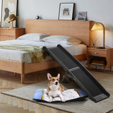 COZIWOW Folding Dog Ramps, 62”L Portable Pet Ramp for Large Dogs SUV,Cars,Lightweight Cat Ramp Non-Skid Surface Steps for High Bed,Stairs,Couch-Easy Storage(Black, 62" L)
