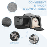 Petsfit 19"X12" X12" Expandable Pet Carrier, Square Expansion Reduces Pet Anxiety, Escape-Proof Self-Locking Zippers, 3 Easy-Access Entrances, for Cats & Small Dogs up to 18 lbs