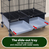VISCOO Upgraded Encrypted 46-Inch Bird Cage, with Wooden Perches, Metal Parakeet Cage with Slide-Out Tray, Water Bottle&Feeder, Bird Cages for Parrot,Parakeets,Cockatiel,Lovebird,Small Mid-Sized Birds