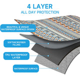 YOSEPATI Waterproof Dog Blanket, Bohemian Dog Bed Cover Pet Blanket, Reversible Sofa Couch Cover for Dogs Washable, Protect Furniture Bed Couch Sofa for Puppy Cat (Blue Medallion, 68×82 Inch)