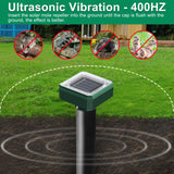 Mole Repellent Solar Powered, 10 Pack Solar Mole Repellent Ultrasonic for Vole, Snakes, Gopher, Waterproof Sonic Mole Deterrent Spikes,Snake Gopher Vole Repellent for Garden and Yard