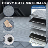 CarChic Dog Car Seat Cover for Back Seat - Waterproof Pet Hammock with Embedded Insert Door Protectors (XLarge for Crew Cab Truck with Fold‑Up Seat)