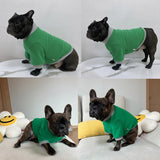 D Doggy Star French Bulldog Clothes for Dogs Super Soft Fleece Basic Sleeves Sweater Fall Winter and Early Spring (XL,B Green FLC)
