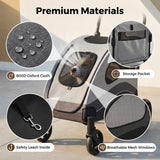 Heavy Duty Dog Stroller for Large Dogs Up to 135 Lbs, Dual Entry Pet Wagon with All Terrain Wheels, One-Foot Brake, Easy Fold, Breathable Mesh, Adjustable & Removable Handle for Senior Pets - Black