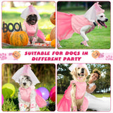 Sweetude 6 Pieces Halloween Princess Dog Costume Set Female Puppy Princess Tutu Skirt Dog Hat Delicate Cuffs PET Pink Outfits for Dogs Birthday Wedding Party (XXL)