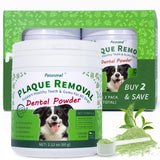 Petstoral 2-Pack Plaque Removal Natural Dental Powder, Dog Dental Care and Bad Breath Treatment, Dog Teeth Cleaning Powder for Healthy Teeth & Gums for All Dogs