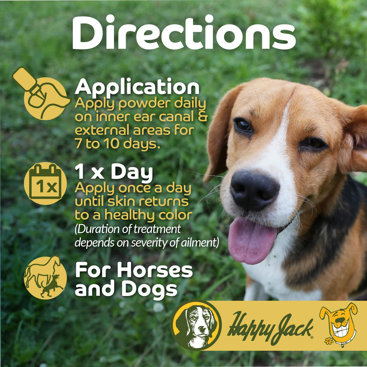 HAPPY JACK Ear Canker Powder (0.5 oz) Dog Ear Powder for Infections, Made in USA, Helps Allergies, Polyps, Overproduction of Wax