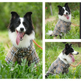 Plaid Dog Shirt,Soft Casual Pet Shirt Clothes, Dog Cotton Shirt with Bow Tie for Wedding,Christmas Costumes (Dark Khaki, XX-Large)