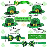 4 Pack St. Patrick’s Day Costume Small Animal Leprechaun Hats Rabbit Shamrock Bow Tie Irish Outfit for Bunny Hamster Guinea Pig Ferret Sugar Glider Lizard (Small)