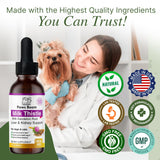 Milk Thistle for Dogs and Cats | Liver Cleanse Detox & Repair with Dandelion Root | Kidney Support Supplement| Herbal Remedy | Denamarin for Dogs| Natural Liquid Vitamins| Bacon Flavor | 2 oz (60 ml)