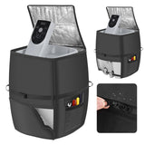Hot Tub Spa Heater Pump Cover,Waterproof 600D Oxford Fabric Aluminum Film Insulated Cover,Inflatable Hot Tub Spa Heater Pump,Easy Installation with Zipper and Adhesive Straps,Black,Square