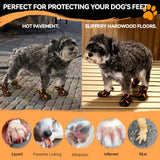 Furmate Dog Shoes for Large Small Medium Dogs,Waterproof Dog Boots & Paw Protectors with Breathable Mesh for Summer Hot Pavement,Anti-Slip Dog Booties for Hiking Hardwood Floors Winter Snow (Orange-1)