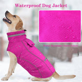 Doglay Waterproof Dog Coat, Reflective Dog Winter Jacket with Pocket & Turtleneck, Warm Puppy Snow Jacket for Small Medium Large Dogs - Pink, XL