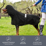 Nanaki Small Dog Raincoat with Leash Hole, Reflective Pet Hooded Rain Ponchos for Rainny Snow Foggy Days,Windproof Waterproof Dog Coat Jacket Vest for Outdoor Hiking Walking Hunting Black S