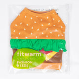 Fitwarm Halloween Dog Hamburger Costume, Funny Clothes for Small Dogs Boy Girl, Pet Fast Food Outfit, Orange, Small