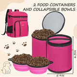 ANILD Dog Travel Backpack - Airline Approved Double-layer Pet Travel Bag Accessories with 2 Food Storage Bag and 2 Foldable Silicone Bowls for Hiking & Camping