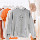 GodLover Custom Dog Mom Embroidered Sweatshirt, Personalized Pet Portrait Line Art Hoodie, Minimalist Dog Face Crewneck, Gift for Women, Pet Lovers, Birthday, Christmas