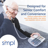 SMPL Big Button Phone for Seniors, Simple Corded Landline Home Telephone for Elderly, Handicap, Alzheimer’s, Dementia, Hearing & Vision Impaired 56010