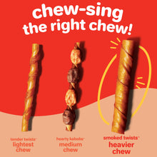 Load image into Gallery viewer, Hartz Oinkies Smoked Twists with Naturally Smoked Pork Rawhide-Free Dog Treats, Highly Digestible Long Lasting Dog Chews, 40 Count
