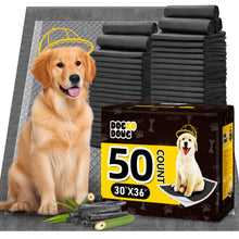 Load image into Gallery viewer, DOGGO DOUG Dog Pee Pads for Dogs XXL 30"x36" Charcoal Puppy Pads 50 Counts Extra Large Disposable Activated Carbon Super Absorbent Full Edge-Wrapping Odor-Control Training Pads with Adhesive Tabs
