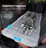 APetsPlanet Dog Bed for Car Back Seat Extender - Non-Slip Backseat Cushion for Dogs - Travel Plush Pet Mat Topper for Cars, Trucks, SUVs - Machine Washable Pad Blanket - Grey, 54" x 24.8"