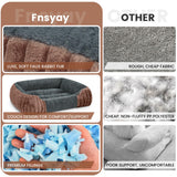 Dog Beds for Medium Dogs 32x24 Inch, Comfort-Sided Orthopedic Dog Bed Couch with Breathable Shredded Memory Foam, Faux Rabbit Fur Pet Bed, Non-Detachable, Non-Slip, Machine Washable