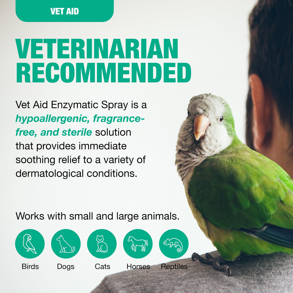 Vet Aid Animal Wound Care Spray - Pet Wound Care for Pet Supplies - Saline Spray for Pet Care - Supports Dermatitis, Hot Spots, Abscesses & More - 4 oz