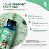 Large Breed Hip and Joint Supplement for Dogs - Premium Natural Joint Support and Mobility Relief Helps Ease Stiffness so Senior Dogs can Climb Stairs, Walk Pain Free and Play Again (180 Tiny Pills)