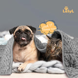 LaSyL Weighted Blanket for Pets | Thunder Blanket for Dogs Anxiety | Premium Soft Minky | Relaxation & Calming & Anti Anxiety | Used in Car, Bed, Couch | Dark Grey, Washable Medium 32" L x 40" W