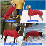 MIGOHI Waterproof Dog Jacket,XL Dog Coat,Reflective XL Fleece Jacket for Dogs,Extra Large Winter Coat Snowsuit,Large Snow Clothes for Dogs Male Female,Australian Shepherd,Beagle,XL,Red