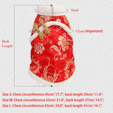 SEIS New Year Cat Knot Buttons Coat Dogs Cheongsam Winter Pet Clothes Vest of The Tang Dynasty Christmas Costume for Cats Teddy Bichon Small Medium Dogs (White, L (Chest Circumference 63cm/ 24.8"))