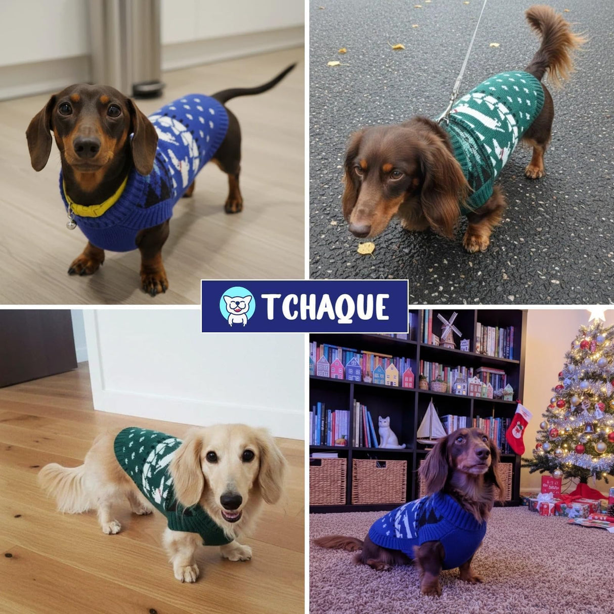 Ultra-Soft & Stretchy Turtleneck Dachshund Dog Sweater, Fall/Winter Knitted Dachshunds Sweaters, Pullover Weiner Dog Clothes for Girls Boy, Puppy Outfit for Male Female Weenie Dogs (Blue, L)