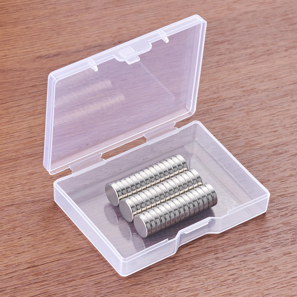 SMARTAKE 45 Pcs Refrigerator Magnets, 10x2.6mm Small Round Fridge Magnets, Multi-Use Premium Neodymium Office Magnets for Fridge, Whiteboard, Billboard in Home, Kitchen, Office and School (Silver)