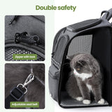 Pecute Cat Backpack Carrier, 30% Energy Saving Breathable Pet Backpack, Foldable Ergonomic Travel Carrier for Cats and Small Dogs, Ideal for Hiking, Outdoor Trips & Vet Visits