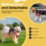 Adjustable Backpack for Small Dogs, Dog Backpack Harness with Reflective Leash, Built in Poop Bag Dispenser, Detachable Dog Back Pack for Outdoor Adventures, Puppy Training, Walking(Black,Large)